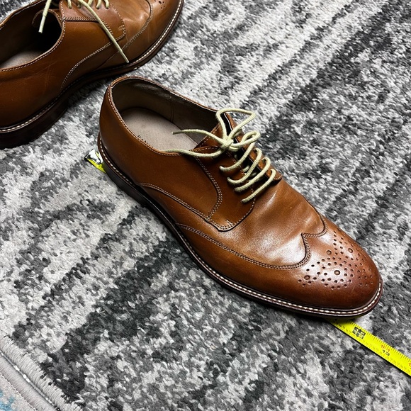 Banana Republic Mens 8.5 Brown Leather Wingtip Brogue Derby Oxfords Dress Shoes. - Picture 13 of 14